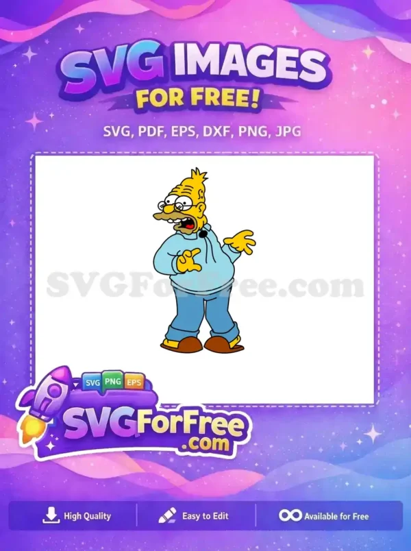 Free Grandpa Simpson Angry Expression Free Disney Character Simpsons Free SVG