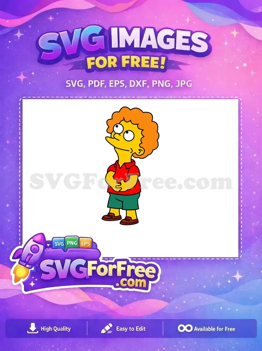 Free Orange Hair Free Red Shirt Simpsons Free SVG