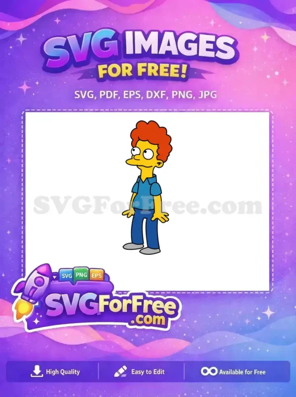 Free Orange Curly Hair Free Blue Outfit Simpsons Free SVG