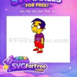 Free Milhouse Purple Hair Free Red Glasses Simpsons Free SVG - Instant Download