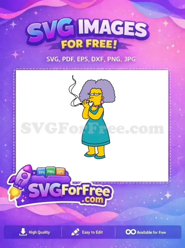 Free Smoking Patty Bouvier Free Pink Necklace Simpsons Free SVG