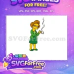 Free Patty Bouvier Smoking Free Green Outfit Simpsons Free SVG - Instant Download