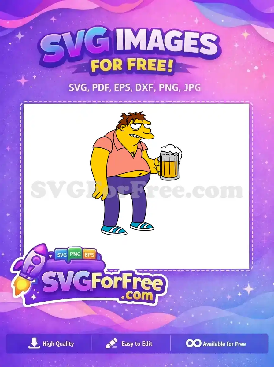 Free Barney Gumble Beer Free Simpsons Character Disney Free SVG