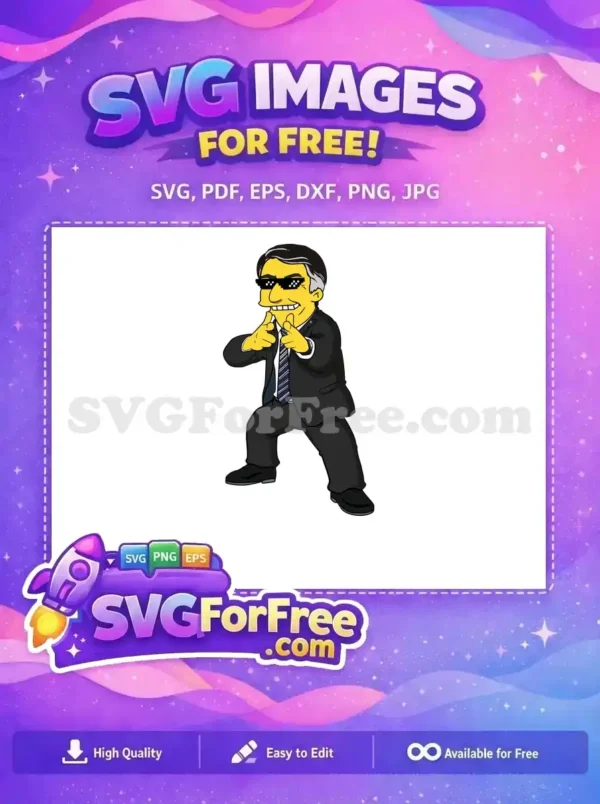 Free Pointing Simpsons Free Pixel Glasses Bolsonaro Free SVG