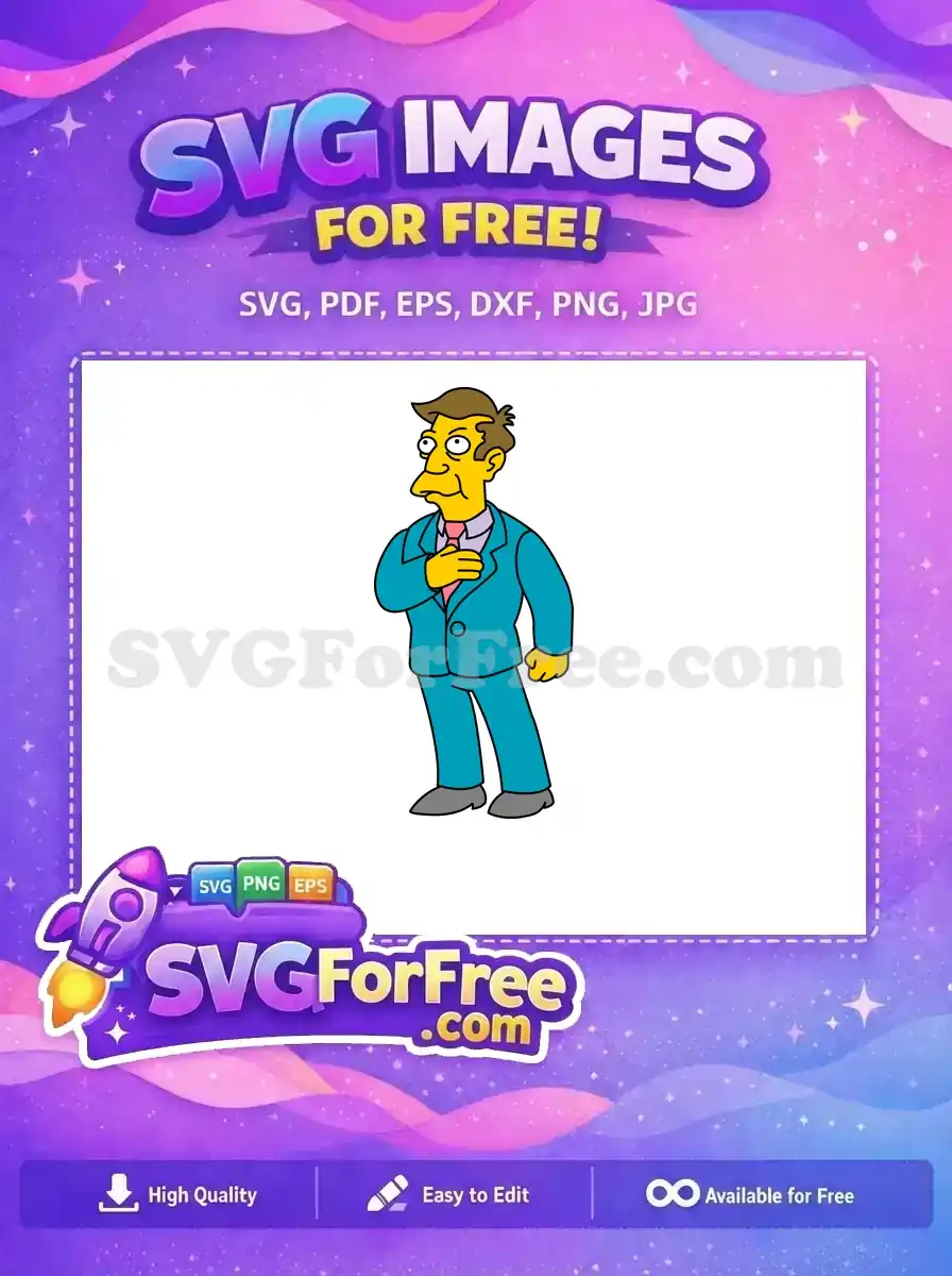 Free Seymour Skinner Nervous Free Teal Suit Simpsons Free SVG