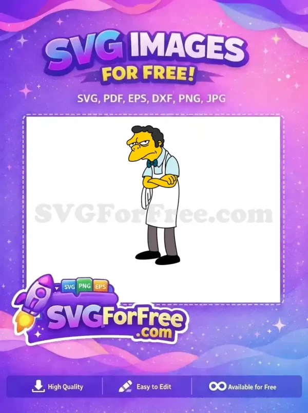 Free Grumpy Moe Free Bowtie Simpsons Character Free SVG