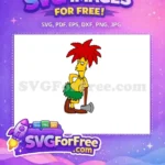 Free Sideshow Bob Hula Free Axe Green Skirt Simpsons Free SVG - Instant Download