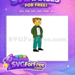 Free Milhouse Purple Bowtie Free Green Suit Simpsons Free SVG - Instant Download