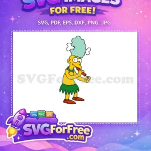 Free Bald Simpsons Man Free Blowing Digeridoo Simpsons Free SVG