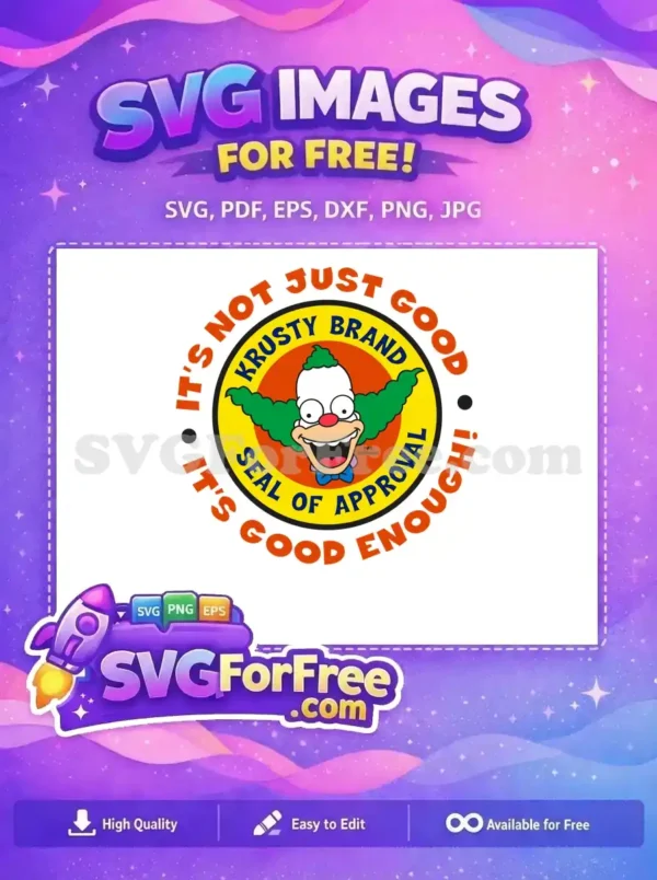 Free Krusty Seal Approval Free Cartoon Character Simpsons Free SVG