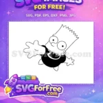Free Falling Bart Simpson Free Scared Expression Simpsons Free SVG - Instant Download