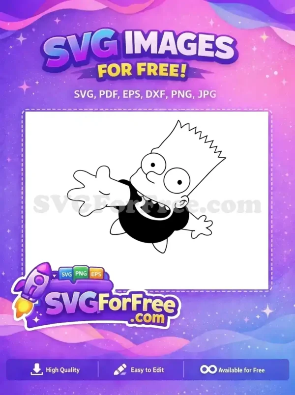 Free Falling Bart Simpson Free Scared Expression Simpsons Free SVG