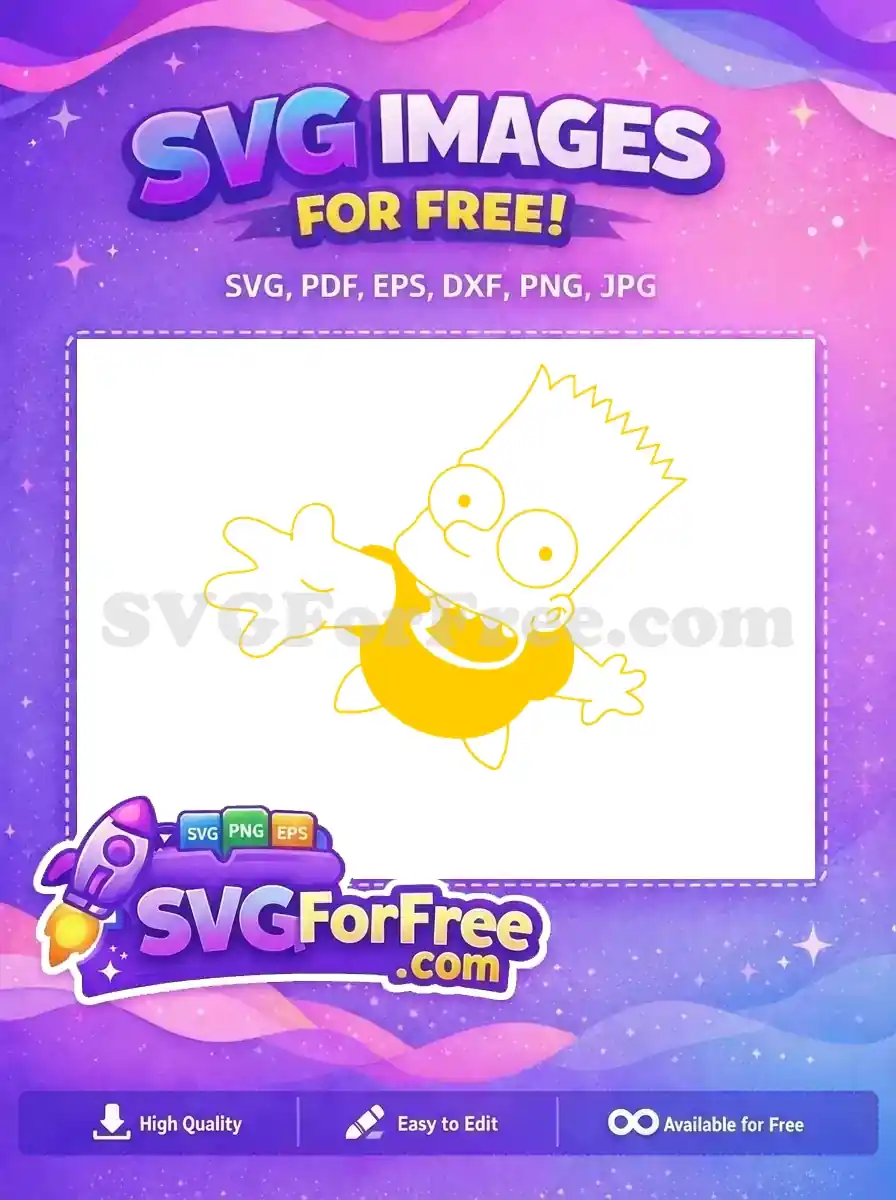 Free Yellow Bart Simpson Free Goofy Expression Simpsons Free SVG