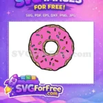 Free Pink Frosted Donut Free Colorful Sprinkles The Simpsons Free SVG - Instant Download