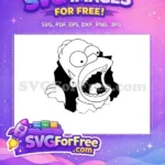 Free Scared Homer Simpson Free Yelling Expression Simpsons Free SVG - Instant Download