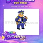 Free Obese Cop Donut Free Coffee Simpsons Free SVG - Instant Download