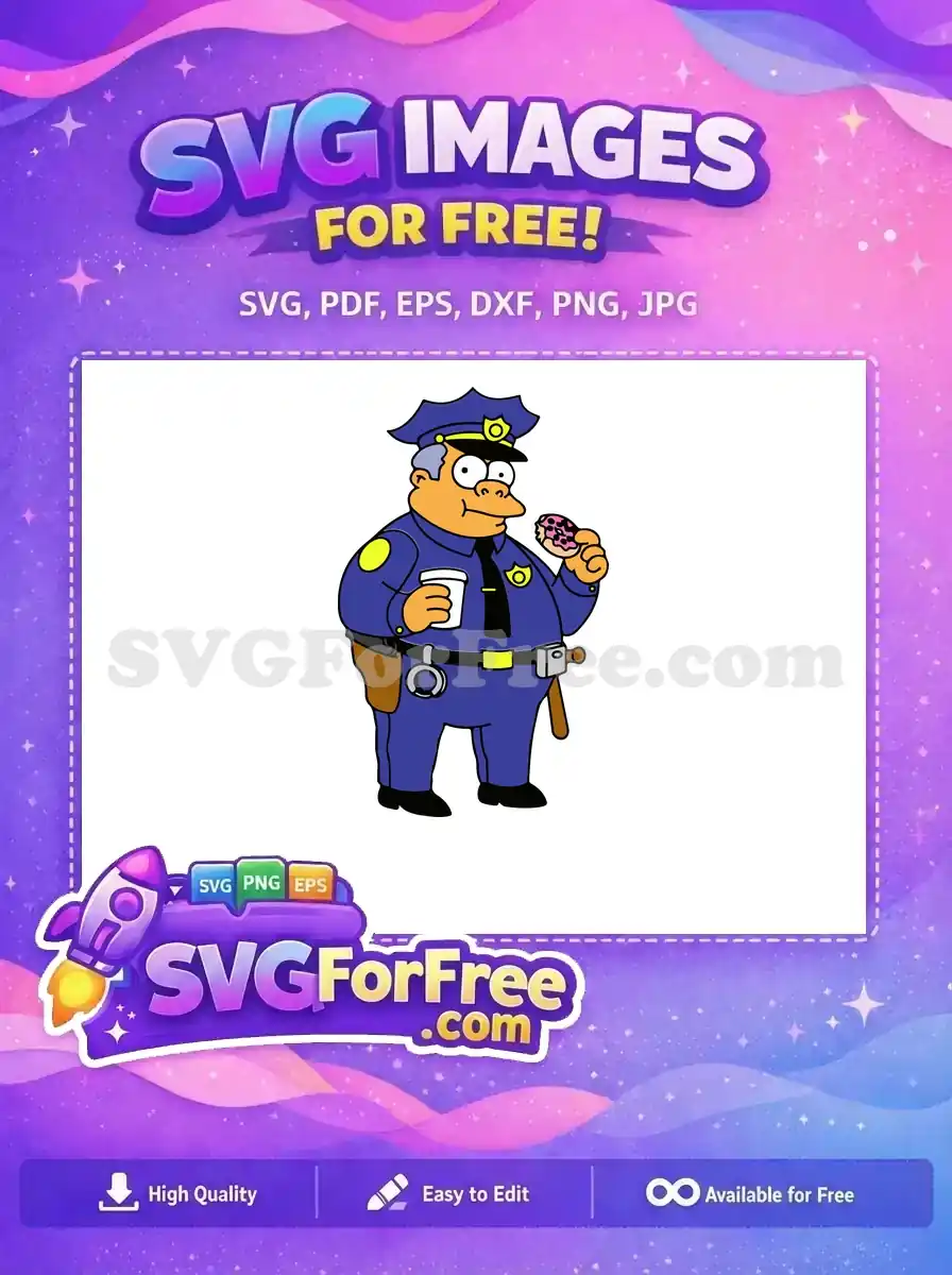 Free Obese Cop Donut Free Coffee Simpsons Free SVG