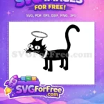 Free Gloomy Black Cat Free Halo Collar Simpsons Free SVG - Instant Download