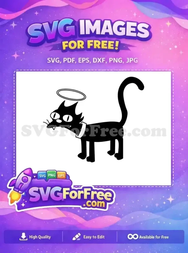Free Gloomy Black Cat Free Halo Collar Simpsons Free SVG Free Gloomy Black Cat Free Halo Collar Simpsons Free SVG