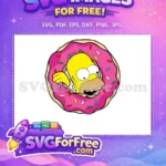 Free Homer Simpson Donut Free Pink Sprinkles Simpsons Free SVG 2 - Instant Download