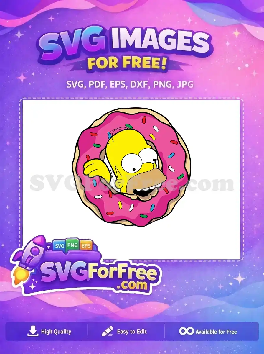 Free Homer Simpson Donut Free Pink Sprinkles Simpsons Free SVG 2