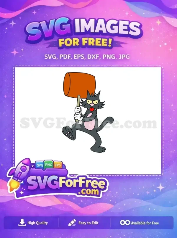 Free Itchy Angry Expression Free Mallet Simpsons Free SVG 1