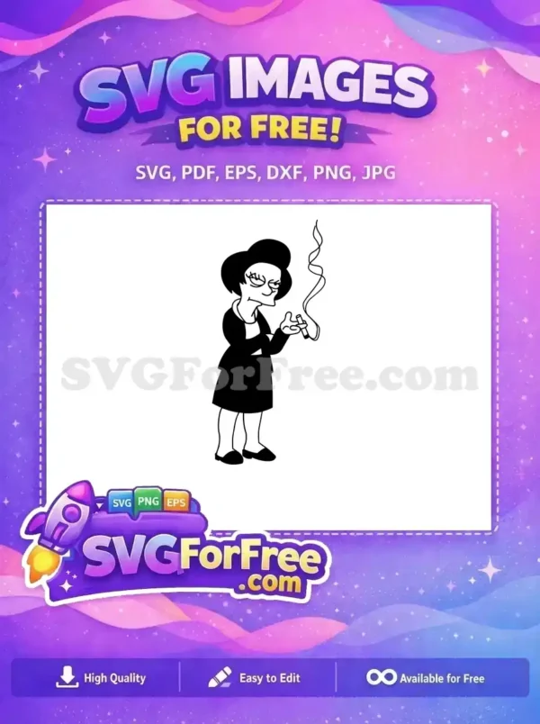Free Patty Bouvier Smoking Free Black Dress Simpsons Free SVG 1 Free Patty Bouvier Smoking Free Black Dress Simpsons Free SVG 1