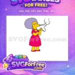 Free Smoking Selma Bouvier Free Pink Dress Simpsons Free SVG - Instant Download