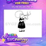 Free Patty Bouvier Smoking Free Black Dress Simpsons Free SVG 2 - Instant Download