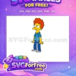 Free Orange Hair Free Blue Outfit Simpsons Free SVG - Instant Download