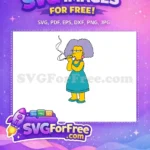 Free Smoking Selma Bouvier Free Cyan Dress Simpsons Free SVG - Instant Download