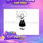 Free Patty Bouvier Smoking Free Black Dress Simpsons Free SVG 3 - Instant Download