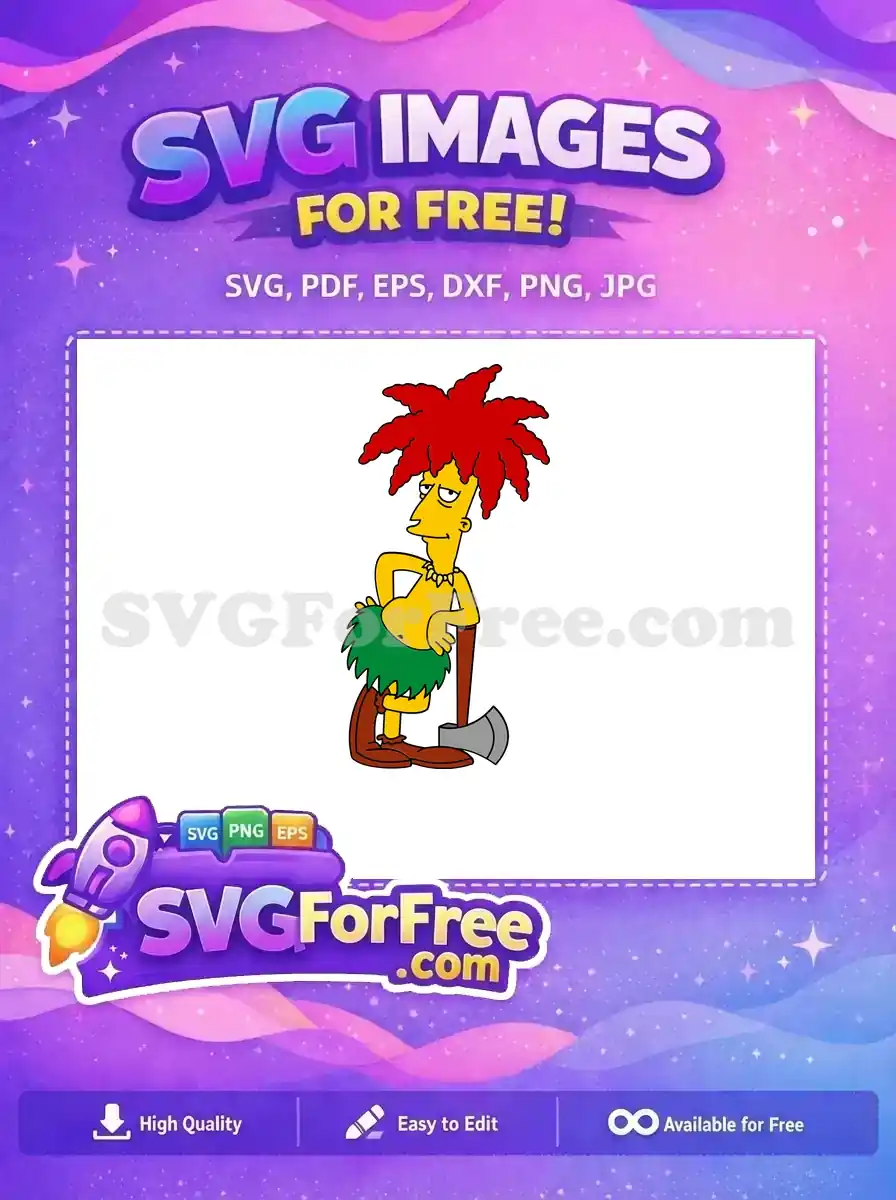 Free Smug Sideshow Bob Free Holding Axe Simpsons Free SVG