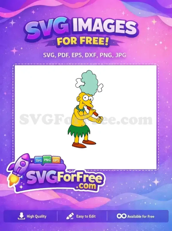 Free Milhouse with Bone Hair Free Playing Clarinet Simpsons Free SVG Free Milhouse with Bone Hair Free Playing Clarinet Simpsons Free SVG