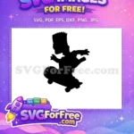 Free Skateboard Trick Free Silhouette Bart Simpson Free SVG - Instant Download
