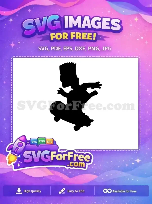 Free Skateboard Trick Free Silhouette Bart Simpson Free SVG