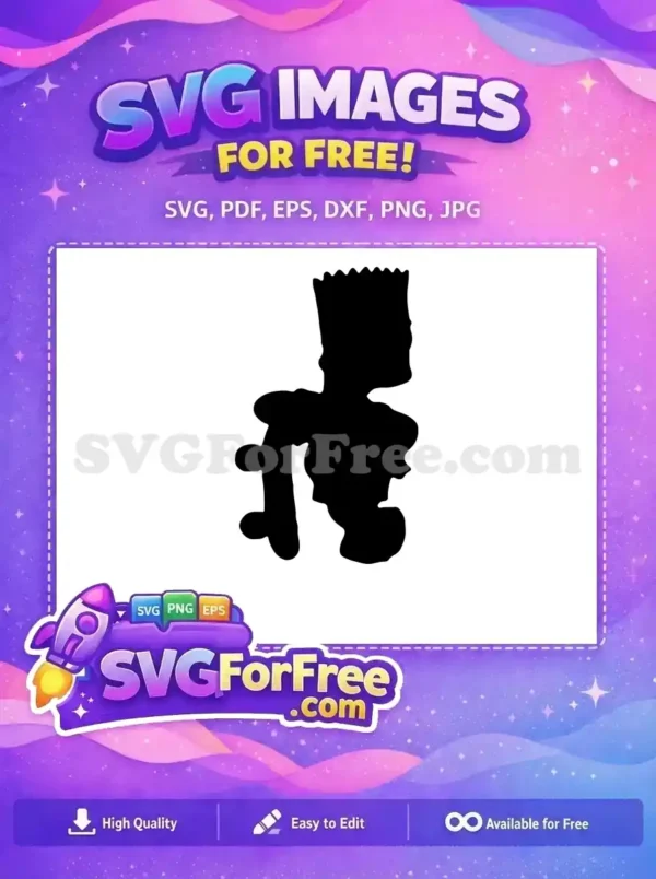 Free Bart Simpson Silhouette Free Disney Simpsons Family Free SVG