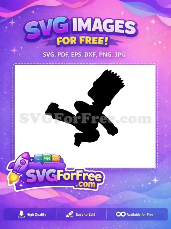 Free Bart Simpson Kicking Free Silhouette Simpsons Free SVG