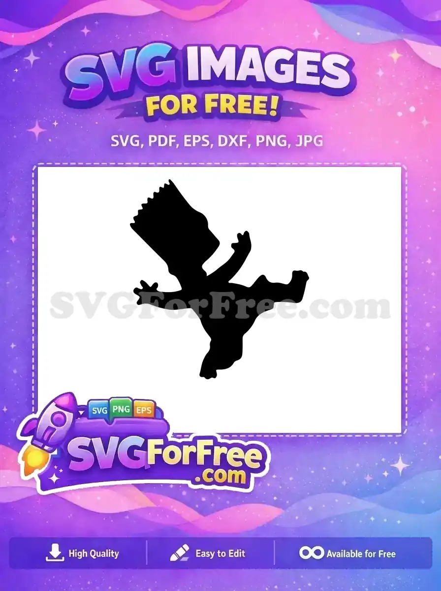 Free Silhouette Bart Free Simpson Happy Dance Movie Free SVG