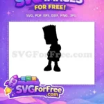 Free Bart Simpson Silhouette Free Skateboard Graphic Simpsons Free SVG - Instant Download