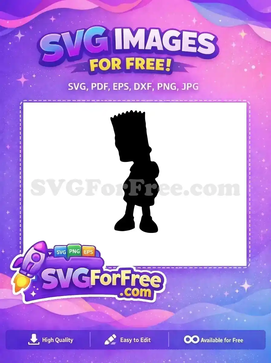 Free Bart Simpson Silhouette Free Skateboard Graphic Simpsons Free SVG