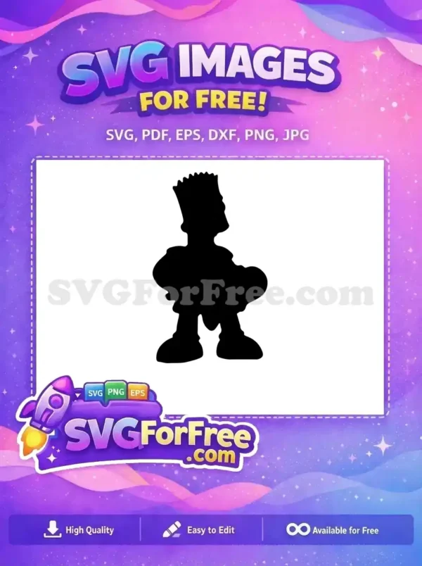 Free Silhouette Bart Simpson Free Hands Hips Simpsons Free SVG
