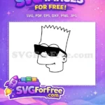 Free Bart Simpson Sunglasses Free Cool Expression Simpsons Free SVG - Instant Download