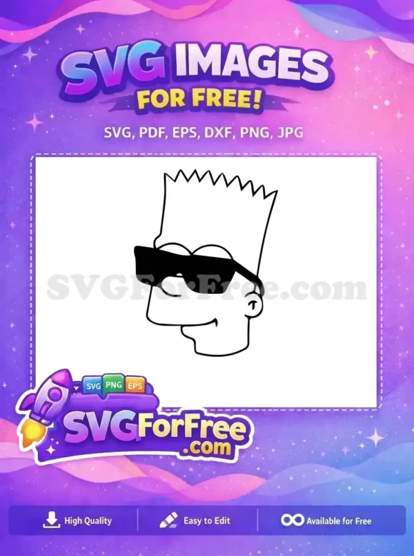 Free Bart Simpson Sunglasses Free Cool Expression Simpsons Free SVG