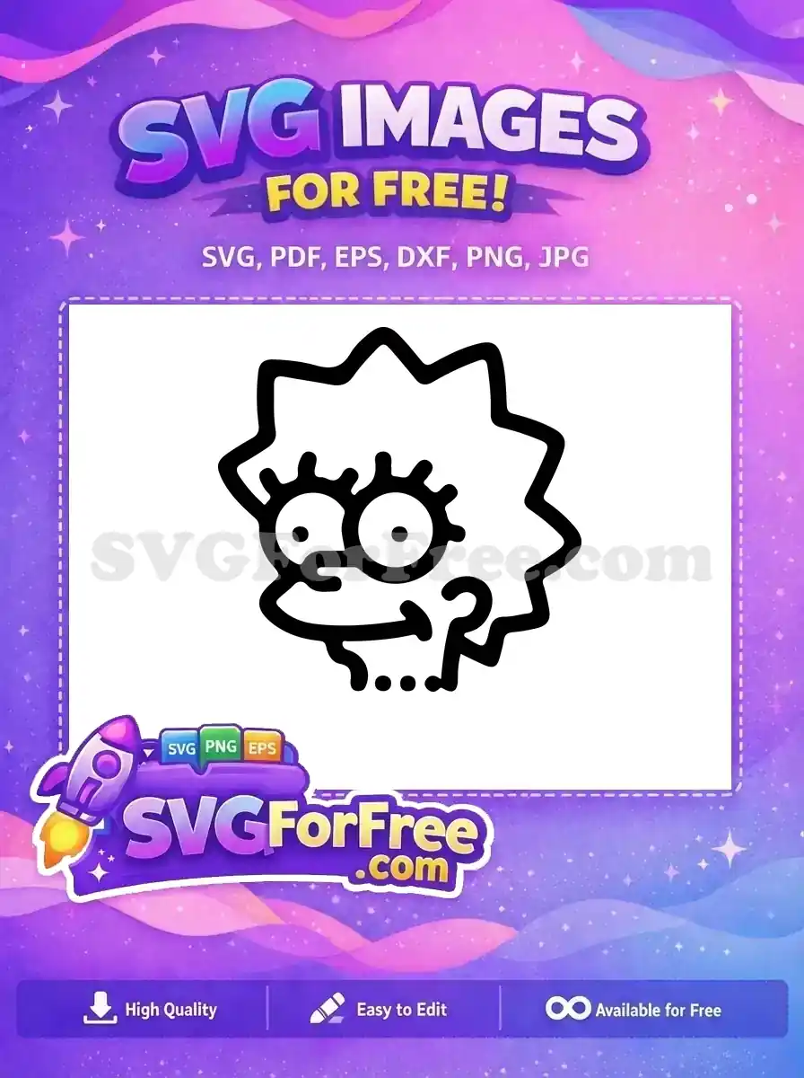 Free Lisa Simpson Goofy Glasses Free Character Disney Free SVG