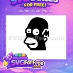 Free Homer Simpson Gasp Free Black Silhouette Simpsons Free SVG - Instant Download