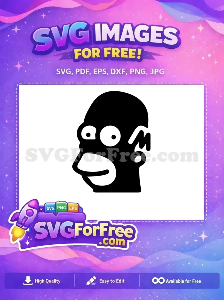 Free Homer Simpson Gasp Free Black Silhouette Simpsons Free SVG