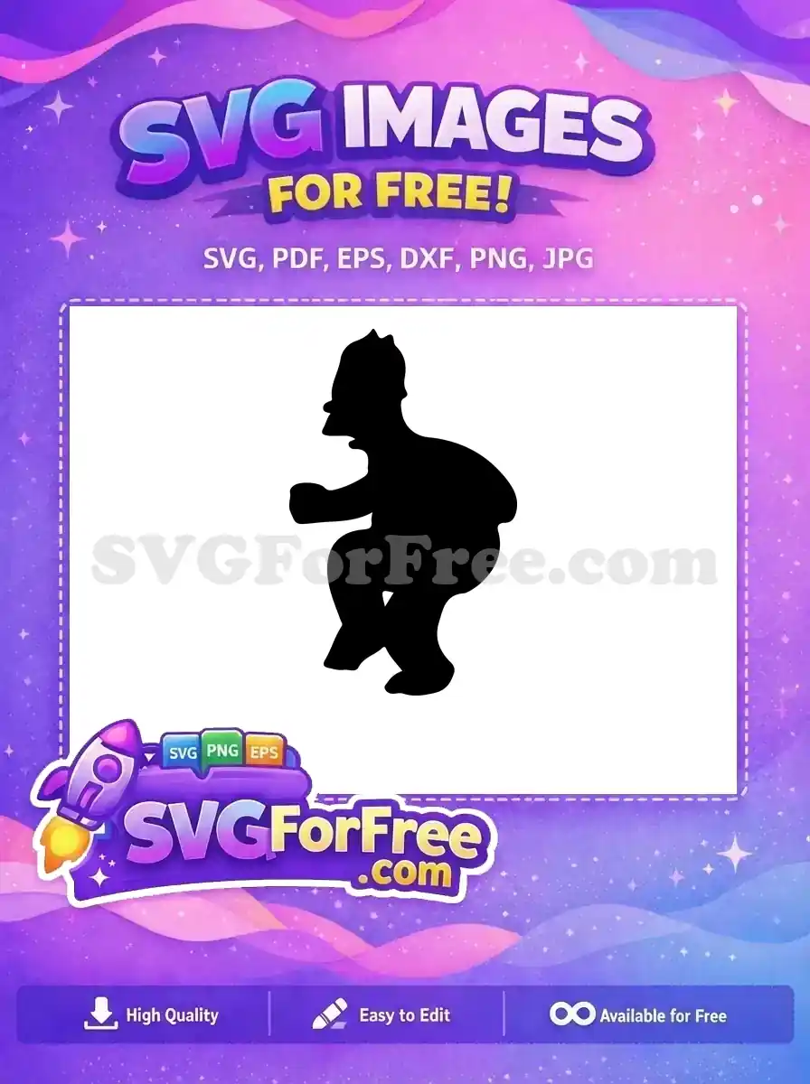 Free Homer Simpson Silhouette Free Dancing Pose Simpsons Free SVG