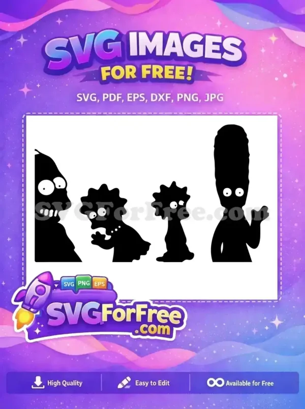 Free Simpsons Family Silhouette Free Cartoon Characters Disney Free SVG