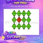 Free Green Plumbob Pattern Free Orange Mood Diamond The Sims Free SVG - Instant Download